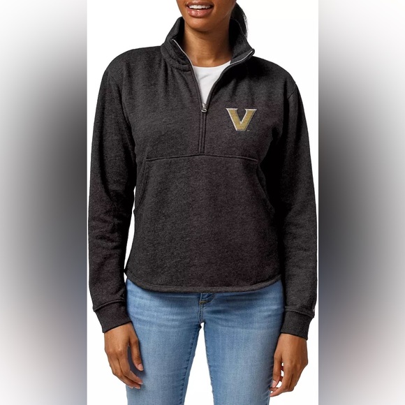 League-Legacy W Vanderbilt Commodores Onyx Victory Springs Quarter-Zip Small - Picture 1 of 6